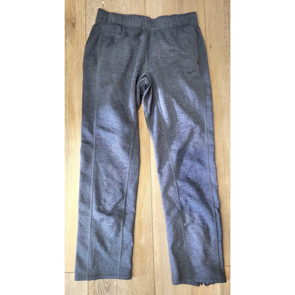 Nike Therma-Fit Pants Womens Size Medium Dark Grey Gray Pockets Zip Legs